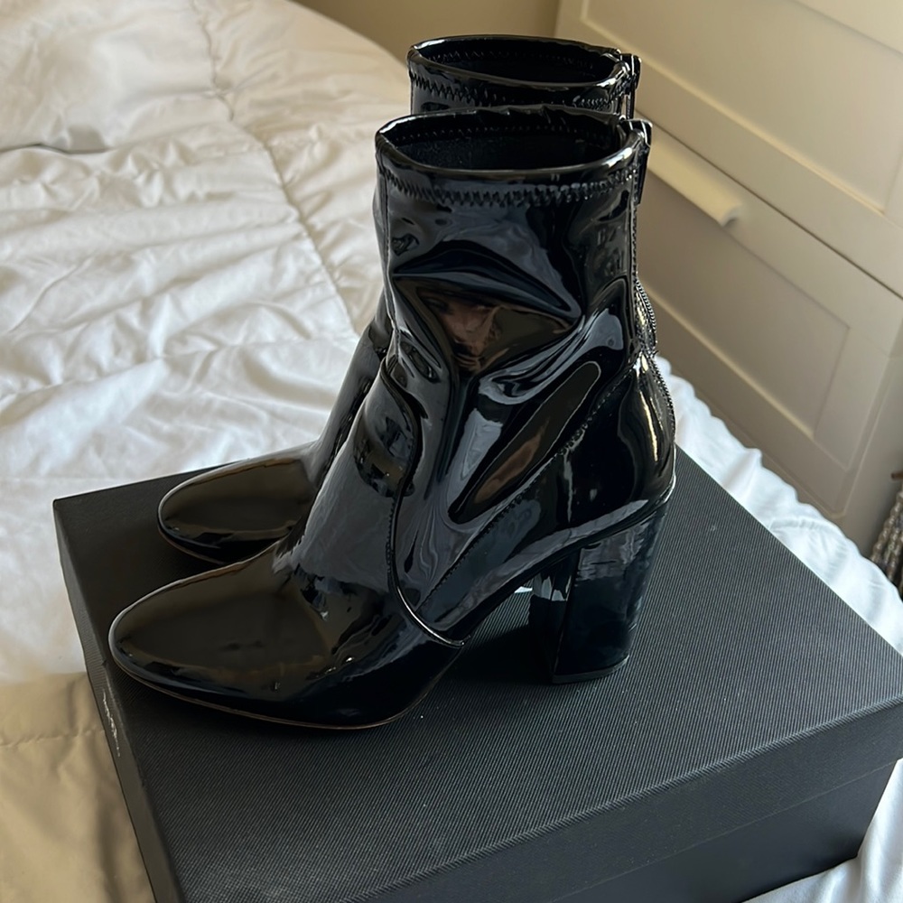 Black high heel booties